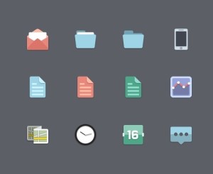 12 Tiny Flat Icons PSD