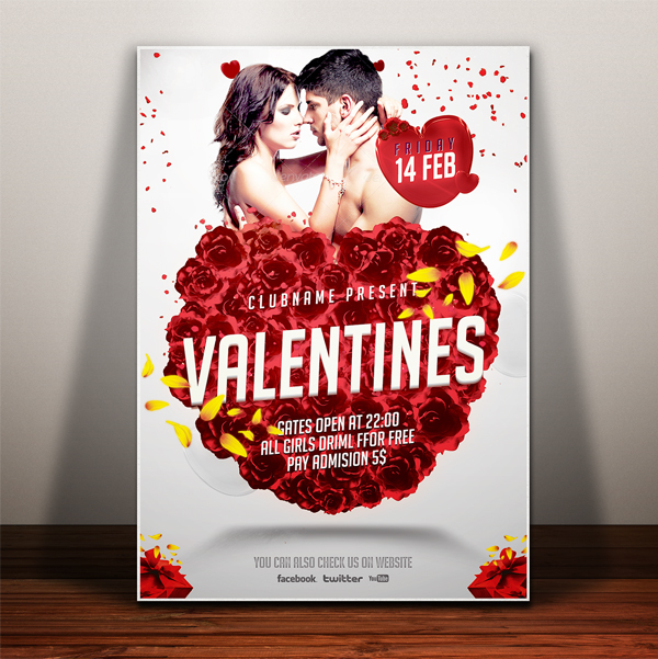 Valentine's Day Flyer PSD