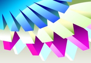 3D Colorful Geometric Lines Vector Background 05