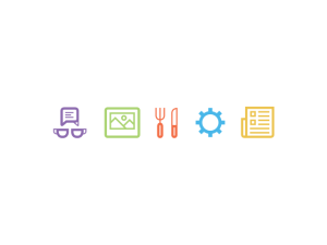 5 Flat Random Icons Vector