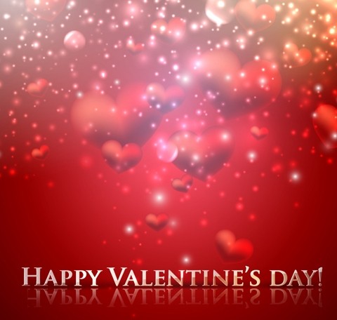 Red Romantic Love Hearts Background For Valentine's Day Vector