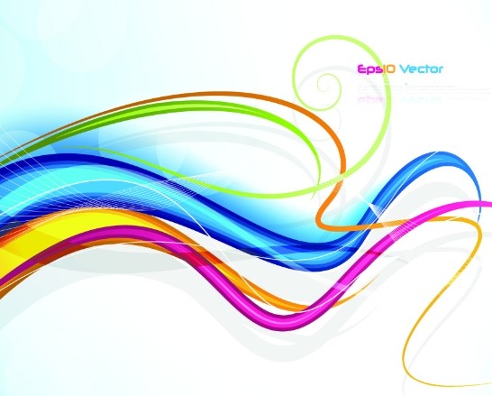 Colorful Abstract Curved Lines Background Vector 02