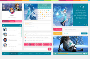 Disney Frozen Movie Web UI Kit PSD