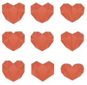 Set of Abstract Love Heart Designs Vector