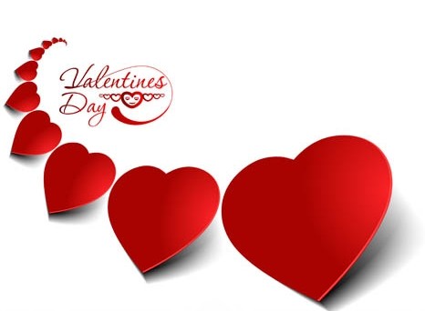 Vector Valentine's Day Red Hearts