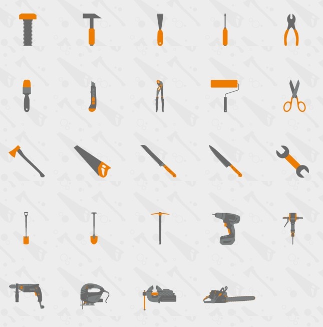 Usefull Tools Flat Icon Set