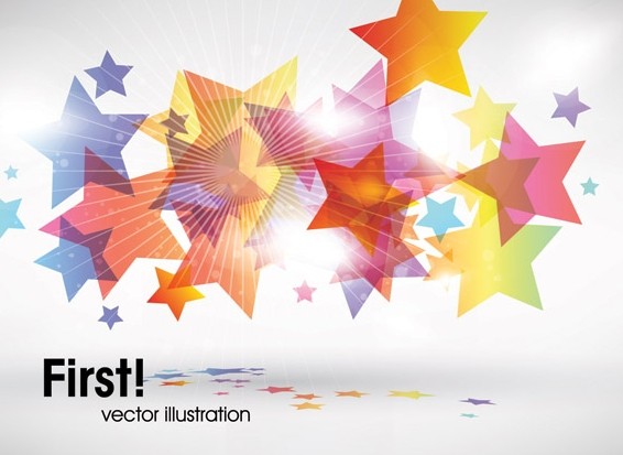 Shiny Colorful Stars Vector Background