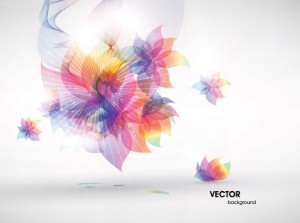 Shiny Rainbow Abstract Flower Background Vector