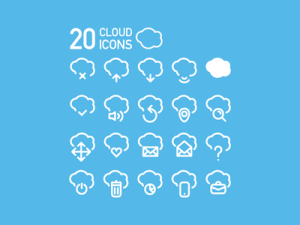 20 Cloud Icons Vector