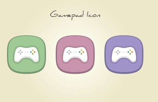 3 Flat Gamepad Icons PSD