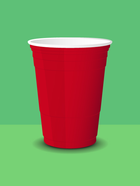 Red Cup Mockup Template Vector