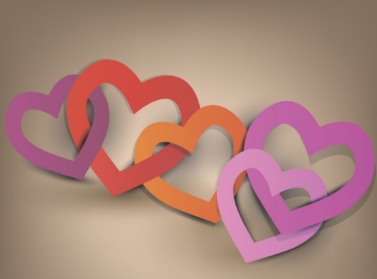 Vector Linked Lover Hearts Background