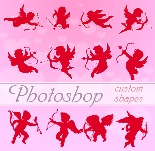 Valentine Cupids Photoshop Shapes