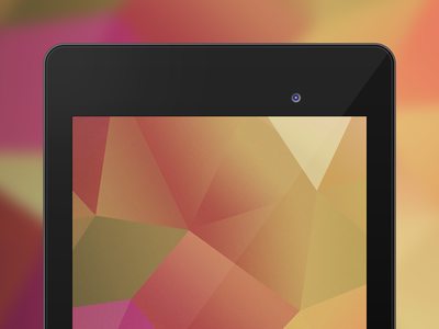 Nexus 7 with Geometry Wallpaper Template PSD