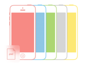 Simple iPhone 5C 5S Mockups PSD