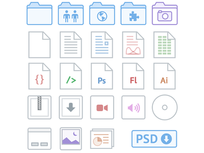 Dropbox iOS App Icons PSD