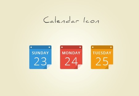 Colored Flat Calendar Icons PSD