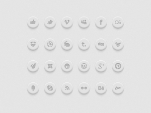 Round Social Media Buttons PSD