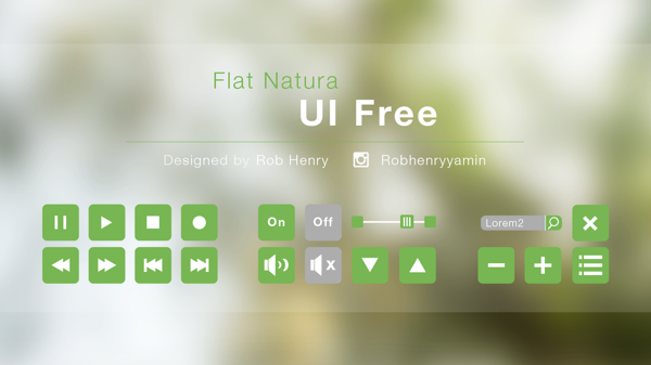 Flat Green Natura UI Elements PSD