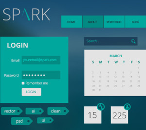 Spark Flat UI Kit PSD