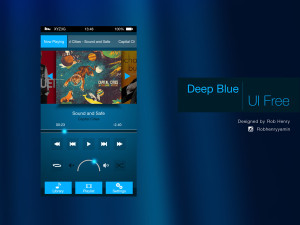 Deep Blue Mobile UI Kit PSD