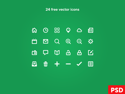 24 Vector Lineart Icons