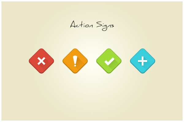 4 Action Signs PSD