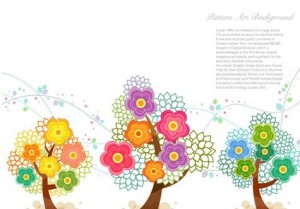 Colorful Flowers Pattern Art Background Vector 03