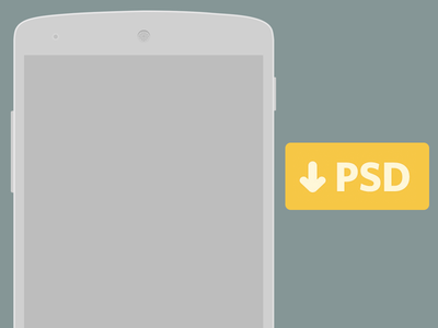 Flat Nexus 5 Wireframe PSD