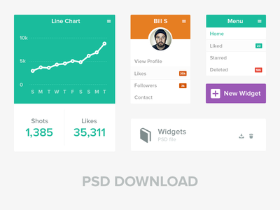 Flat UI Widgets PSD