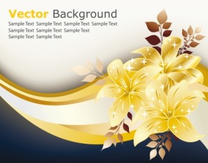 Golden Flower Background Vector