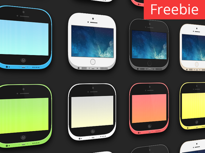 iPhone 5s and 5c Icons For iOS 7 PSD