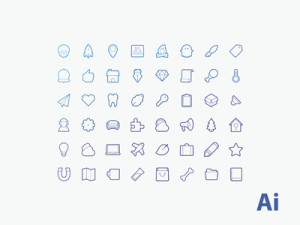 48 Simple Line Icons Vector