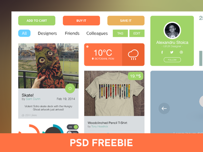 Light Color UI Kit PSD