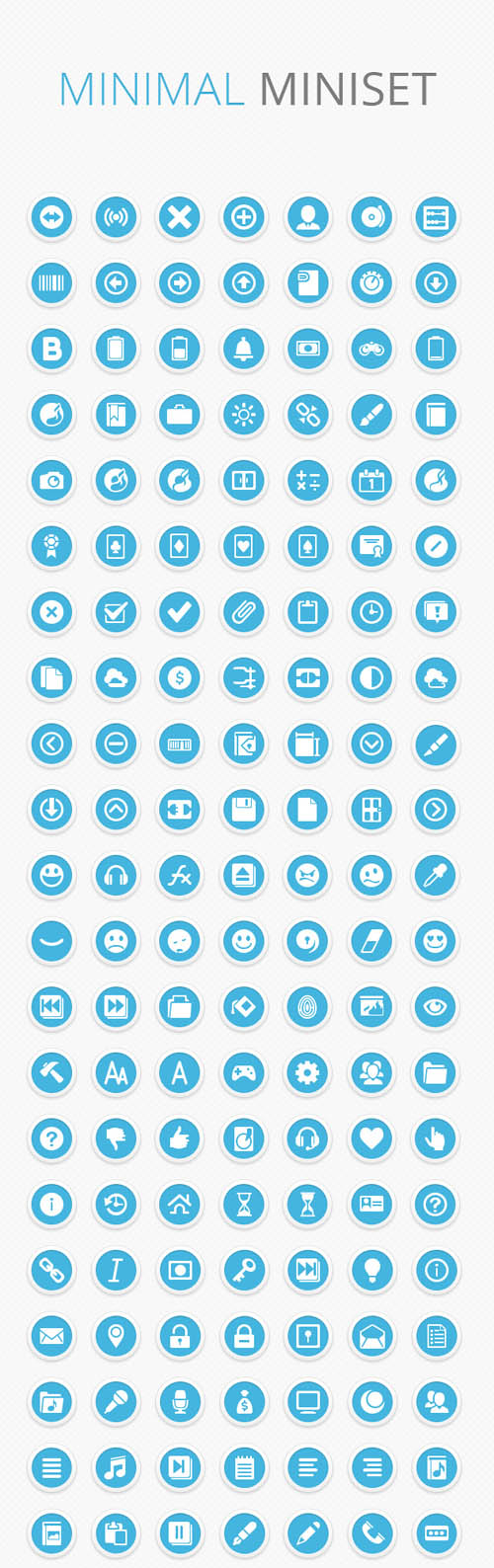 77 Round Blue Icons PSD