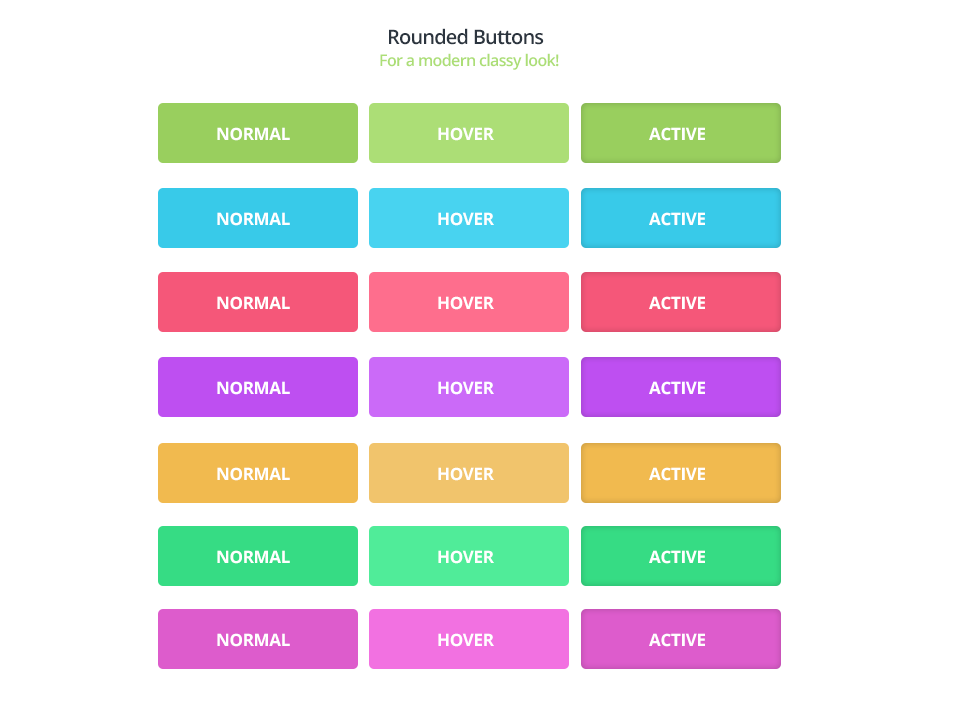 Flat Rounded Web Buttons PSD