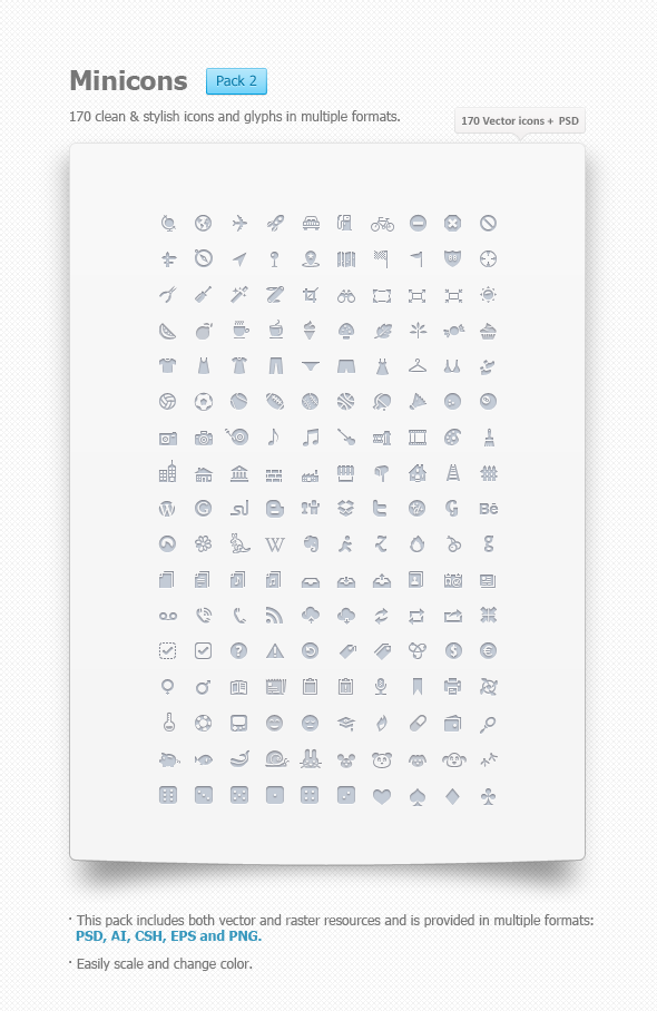 170 Clean & Stylish UI Icons