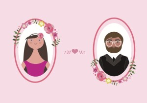 Vector Bride and Groom Illustration