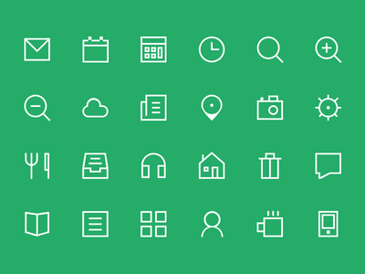 24+ Thin Icon set PSD