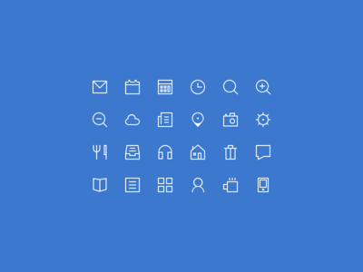 24 Minimal Thin Line Icons PSD