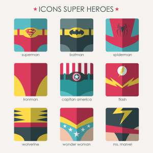 Fashion-Flat-Superhero-Icons-Vector