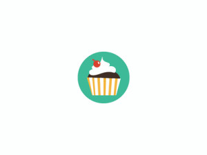 Flat Cupcake Icon Vector