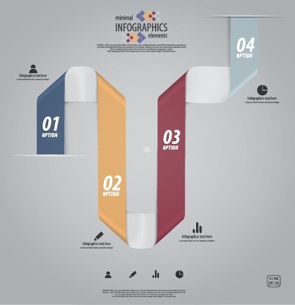 Minimal Infographics Data Option Elements Vector 04