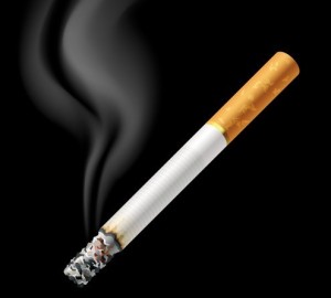 Realistic Burning Cigarette Vector