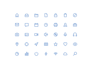 35 Minimal Stroke Icons PSD