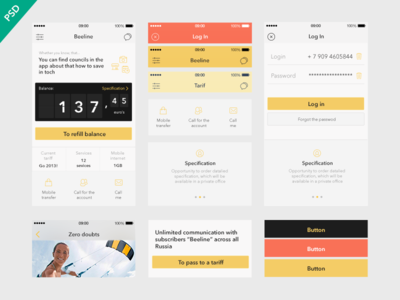 Finance App UI Kit PSD