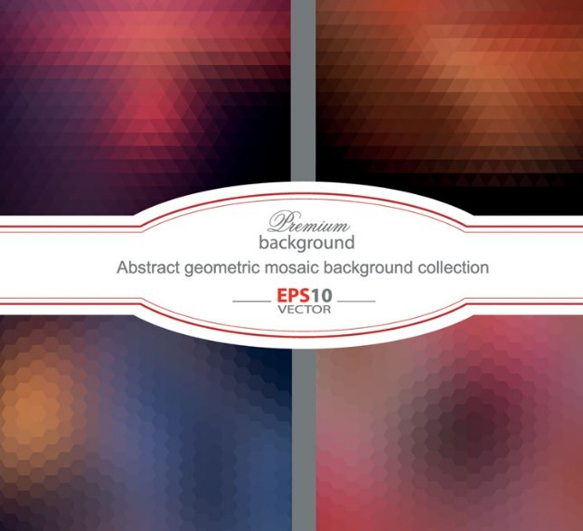 Red Abstract Geometric Mosaic Background Vector