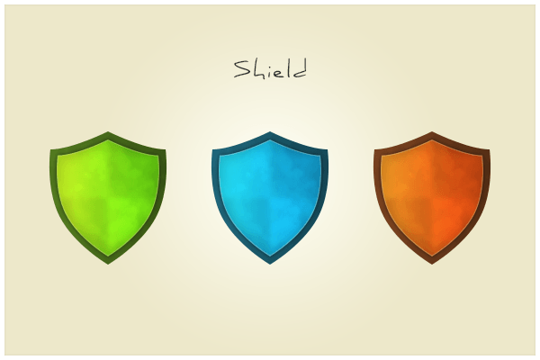 Colored Security Shield Icons Vector