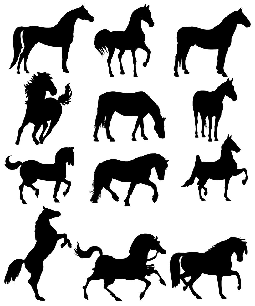 Download Free Horse Silhouettes Collection Vector - TitanUI