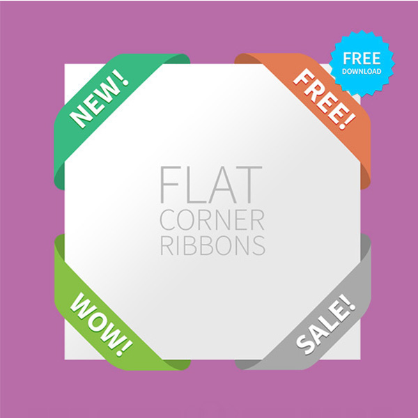 Silky Web UI Flat Corner Ribbons Set